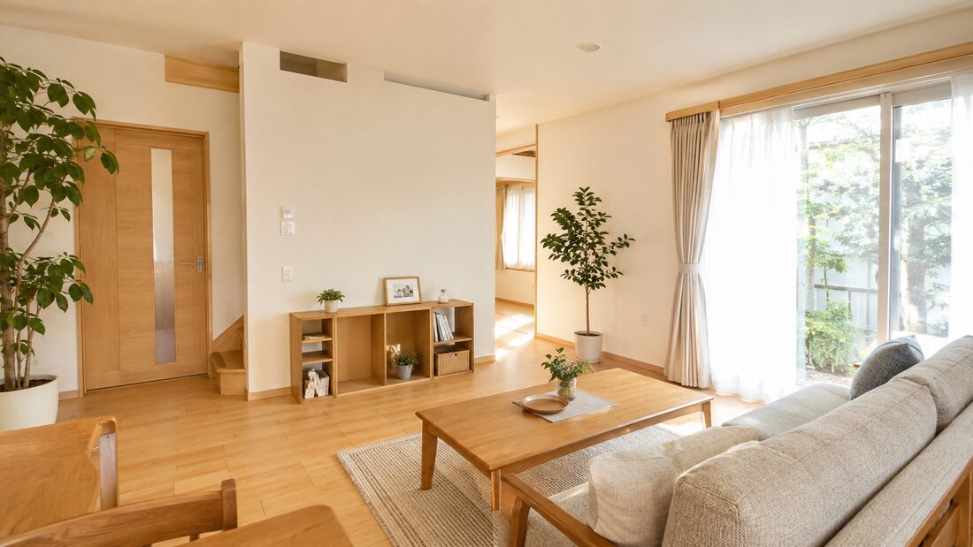 生前整理を終えた、明るく整ったリビング