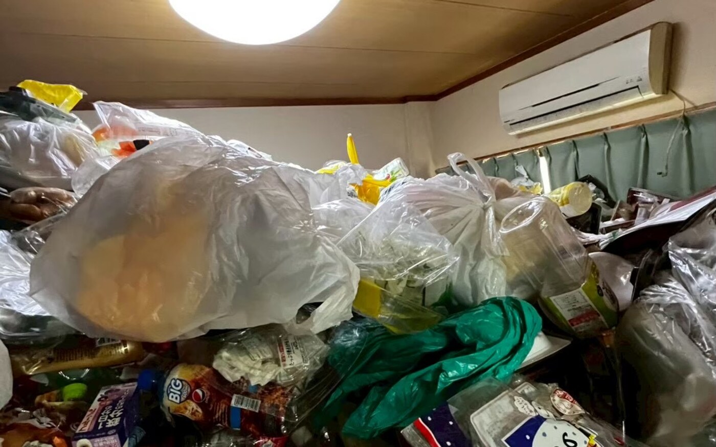 天井の近くまでゴミが積み上がったお部屋