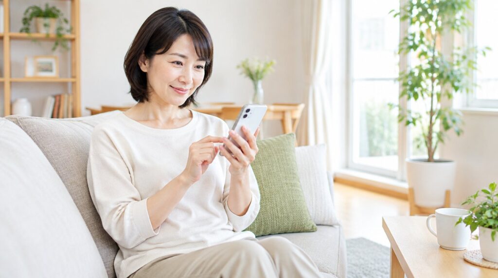 遠方からスマートフォンの写真で見積もりを相談する様子